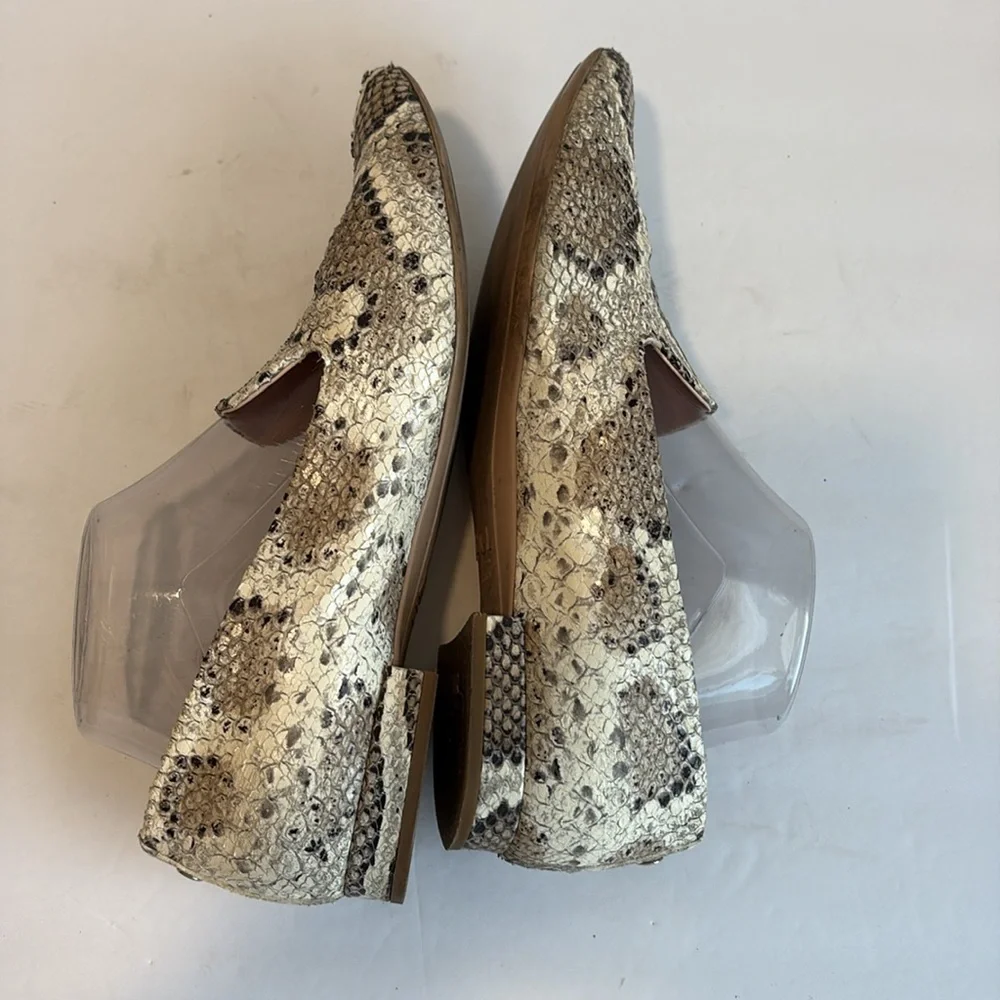 Agl Softy Snakeskin Moc Flats Loafer Made in Italy